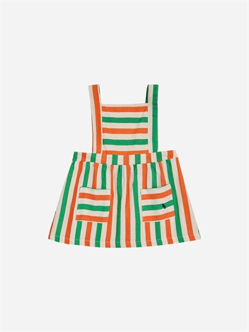 Bobo Choses Baby Vertical Stripes Woven Dress Offwhite